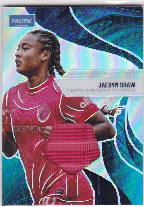 JAEDYN SHAW 2025 Parkside NWSL Pacific GAME USED MATCH WORN Jersey Relic (B)