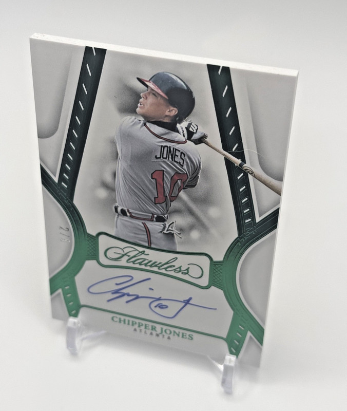 Chipper Jones Auto /5 - 2025 Flawless Panini Holo Green Autograph Card #FS-CJ view 2