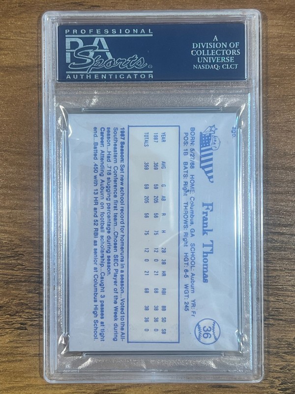 1987 Baseball USA Blue Pan-AM Games Frank Thomas PSA 9 #36 view 2