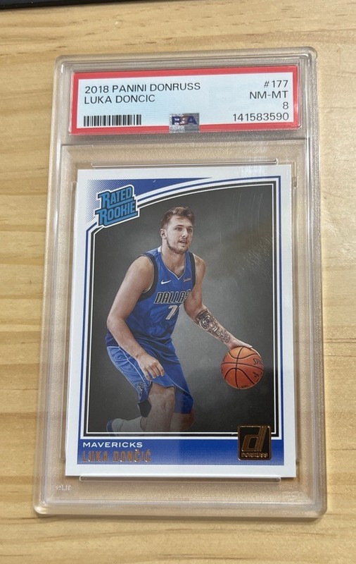 2018-19 PANINI DONRUSS LUKA DONCIC #177 RATED ROOKIE MAVERICK LAKERS RC PSA 8