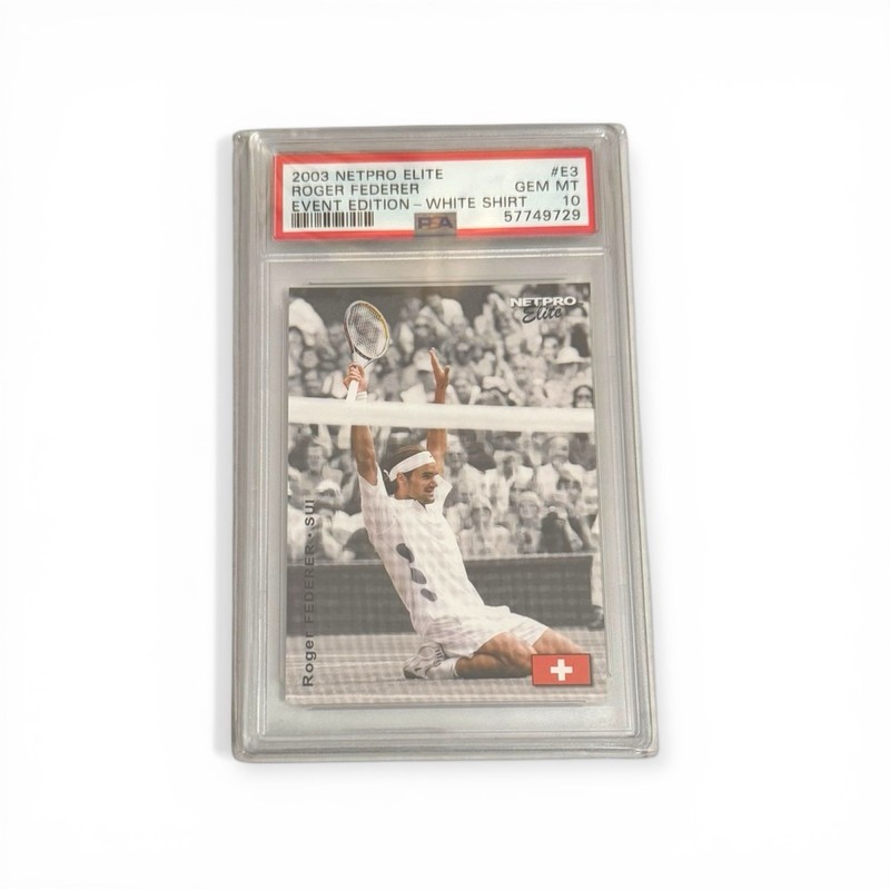 2003 Netpro Elite Tennis Event Edition #E3 Roger Federer White Shirt RC PSA 10