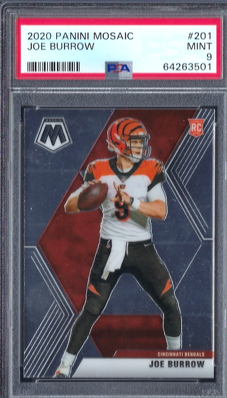 Joe BURROW 2020 Mosaic RC Rookie 201 PSA 9 Cincinnati BENGALS QB!
