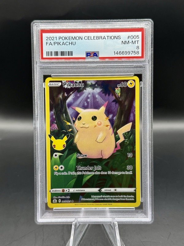 PSA 8 Pikachu Full Art 005/025 Pokemon Celebrations 2021 English