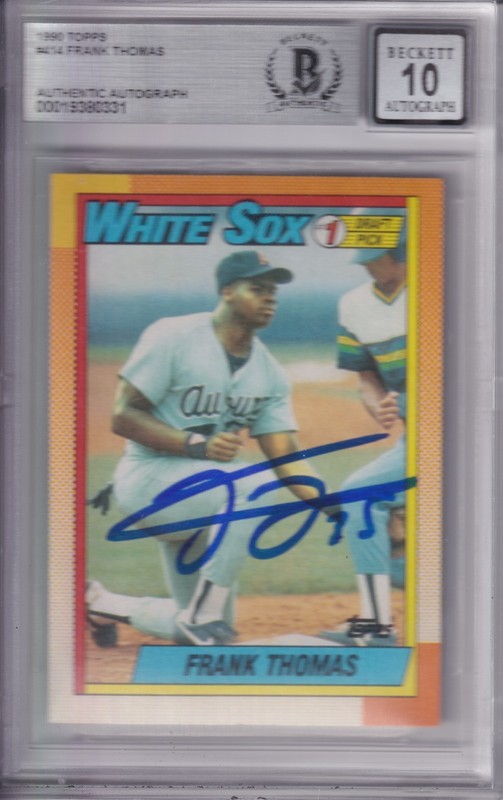Frank Thomas 1990 Topps RC #414 Signed Auto PSA/DNA GM 10 Chicago White Sox HOF