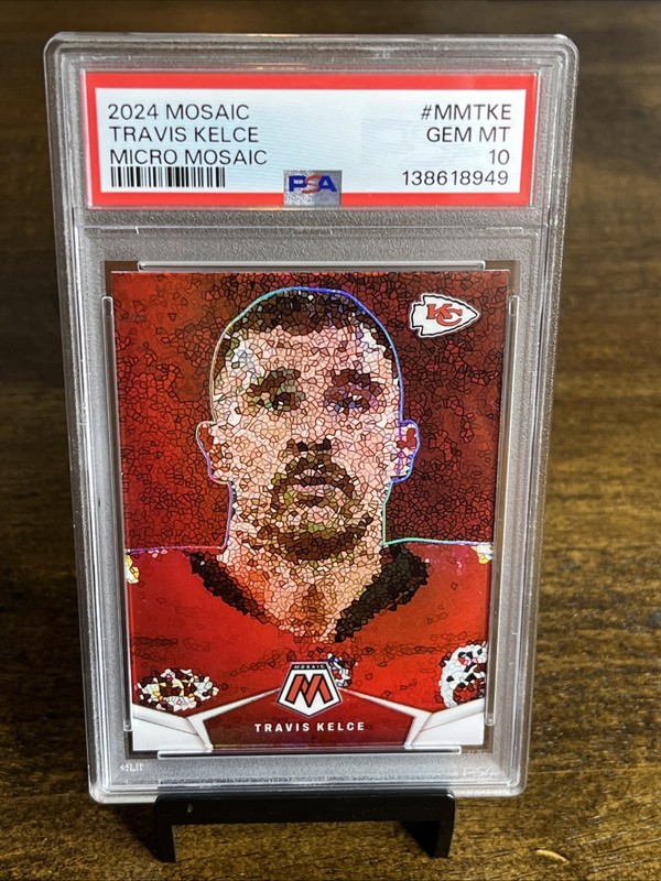 2024 Panini Mosaic Travis Kelce Micro Mosaic SSP Case Hit PSA 10 KC Chiefs