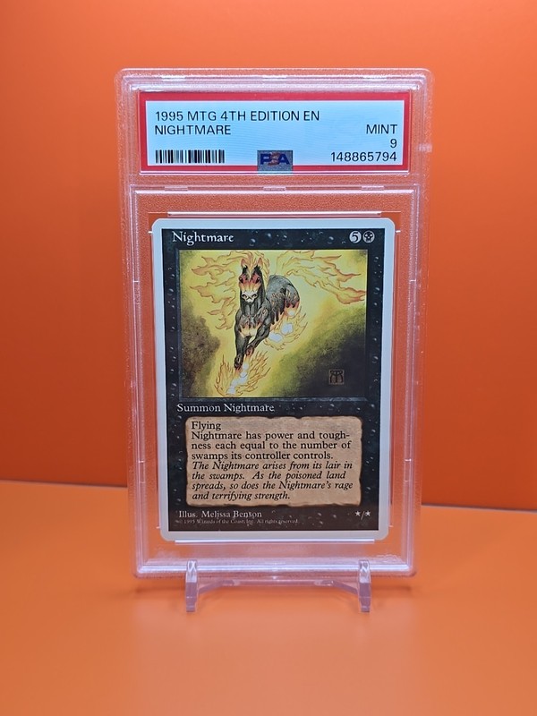 ⚫️⚫️⚫️ 1995 MAGIC THE GATHERING NIGHTMARE 4TH EDITION PSA 9 POP 4 ⚫️⚫️⚫️