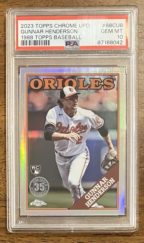 2023 Topps Chrome Update Gunnar Henderson 1988 #88CU-8 PSA 10 Rookie