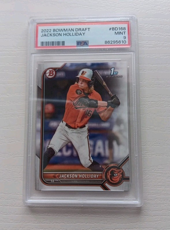 2022 BOWMAN DRAFT #BD168 JACKSON HOLLIDAY ROOKIE RC PSA 9
