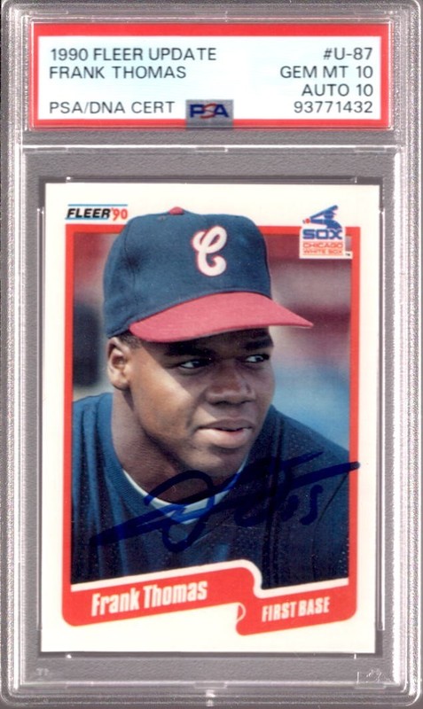 FRANK THOMAS 1990 Fleer Update #U-87 PSA DNA 10/10 Rookie RC Autograph Auto