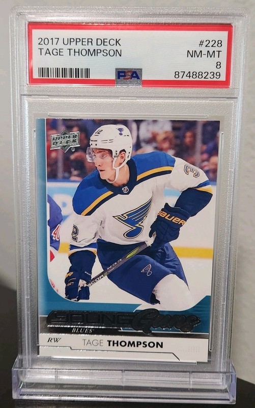 2017 Upper Deck Tage Thompson Young Guns Rookie Card #228 PSA 8 RC