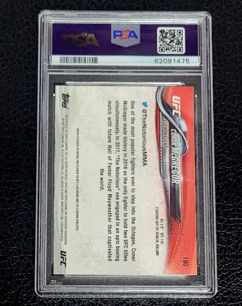 2018 Topps UFC Chrome Conor McGregor #100 PSA 10 Gem Mint view 2