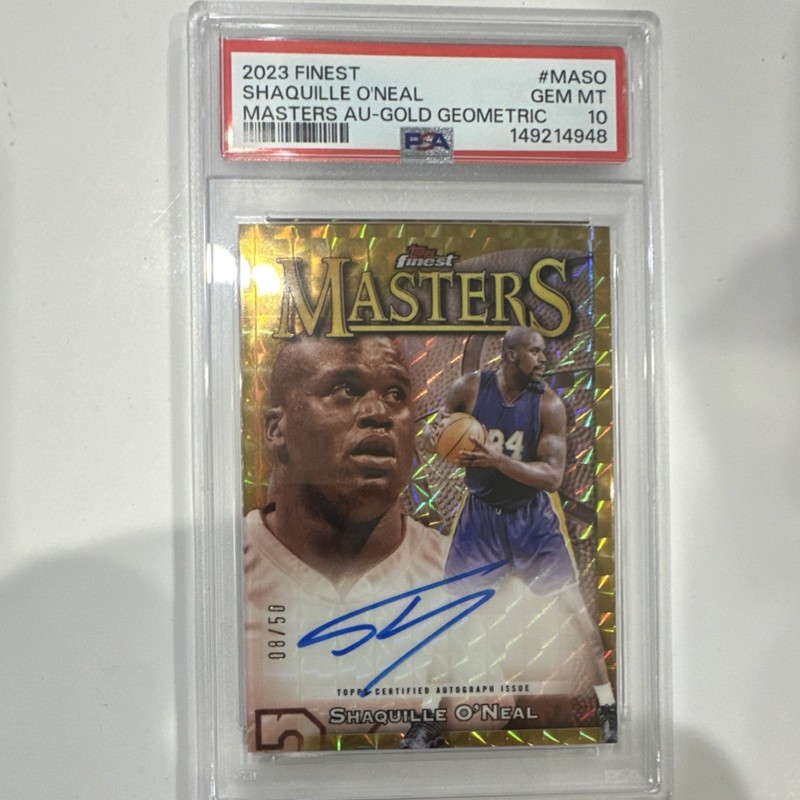 Shaquille O'Neal 2023-24 Topps Finest Gold Geometric Autograph /50 PSA 10