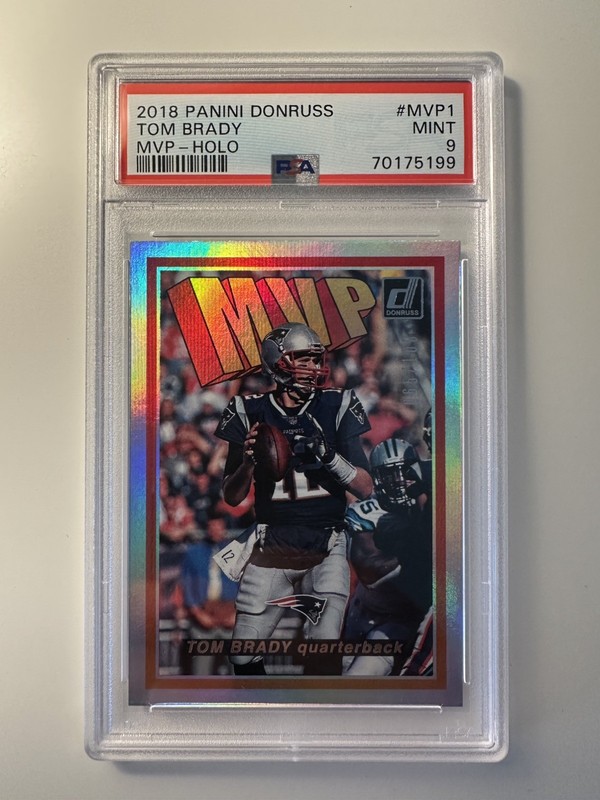2018 Panini Donruss Tom Brady MVP Holo /100 #MVP1 PSA 9 Patriots Bucs