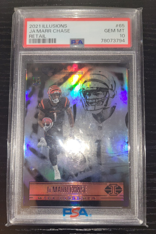 2021 Panini Illusions NFL -  Retail -  Ja' Marr Chase Rookie #65     PSA 10 !