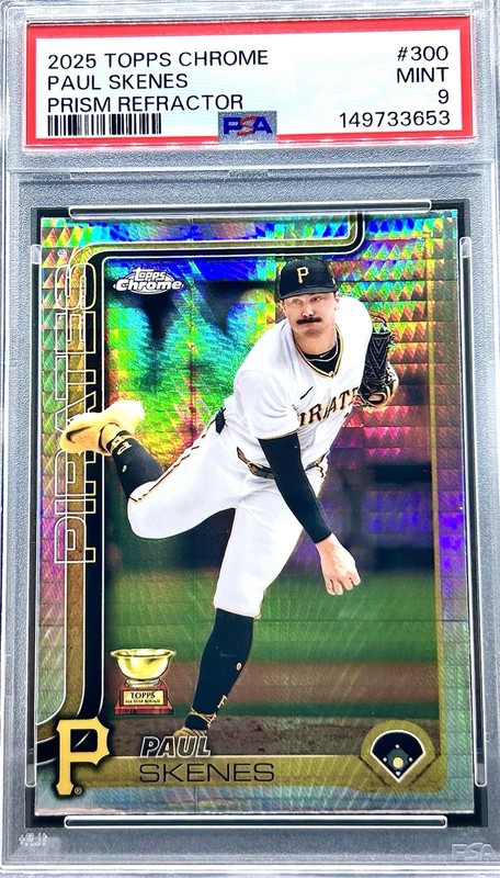 2025 Topps Chrome Paul Skenes #300 Prism Refractor PSA 9 Pirates RC