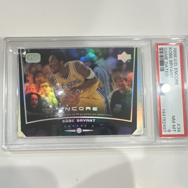 Upper Deck 1998-99 Encore Game Dated Kobe Bryant #39 PSA 8 Lakers