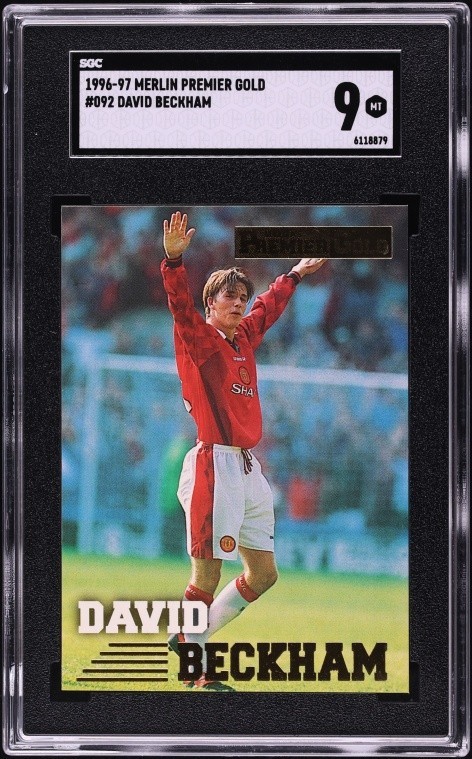 Looks Perfect! David Beckham 1996-97 Merlin Premier Gold #92 Rookie SGC 9 