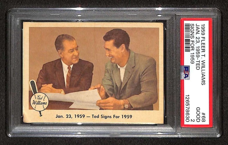 1959 Fleer #68 Ted Williams HOF Signs for 1959 SP PSA 2 GOOD C104601