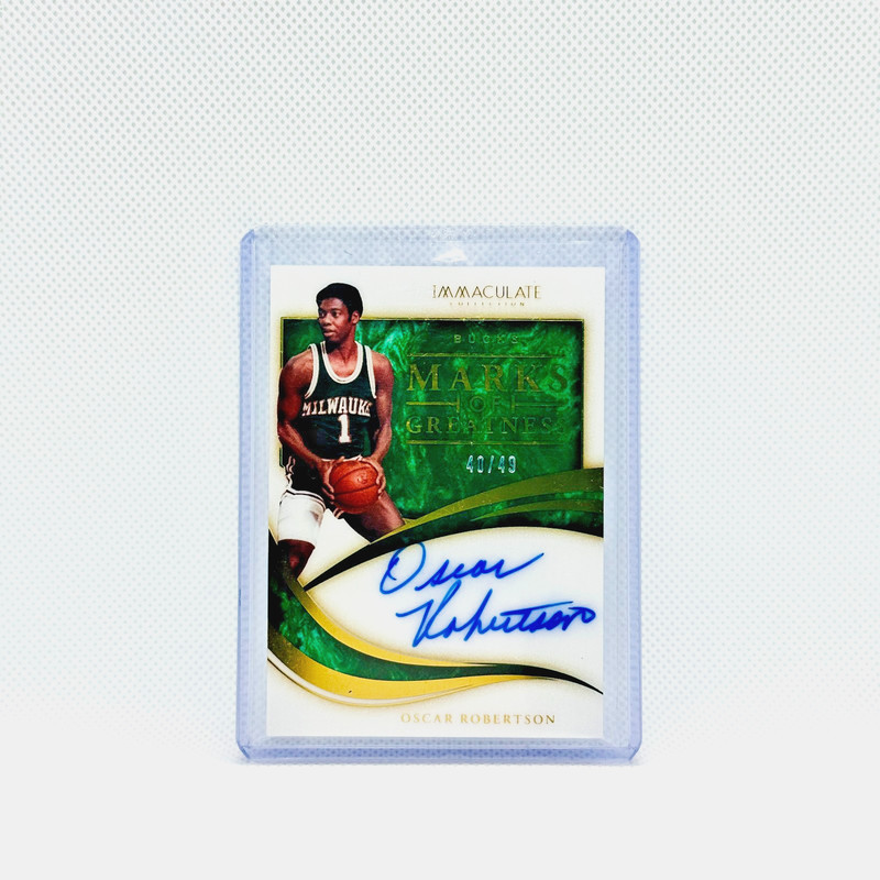 [0263] 2019-20 Panini Immaculate Oscar Robertson Marks of Greatness Auto MG-ORB
