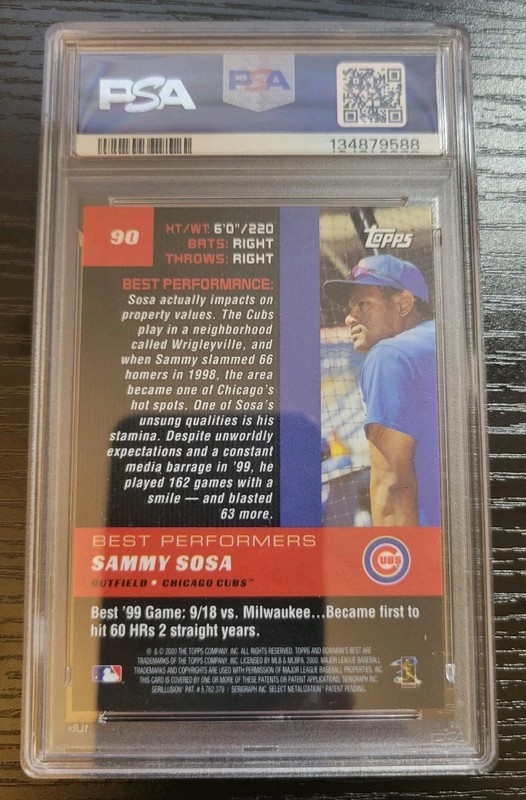 2000 Bowmans Best MLB - Sammy Sosa # 90   PSA GEM  10     Chicago Cubs! view 2
