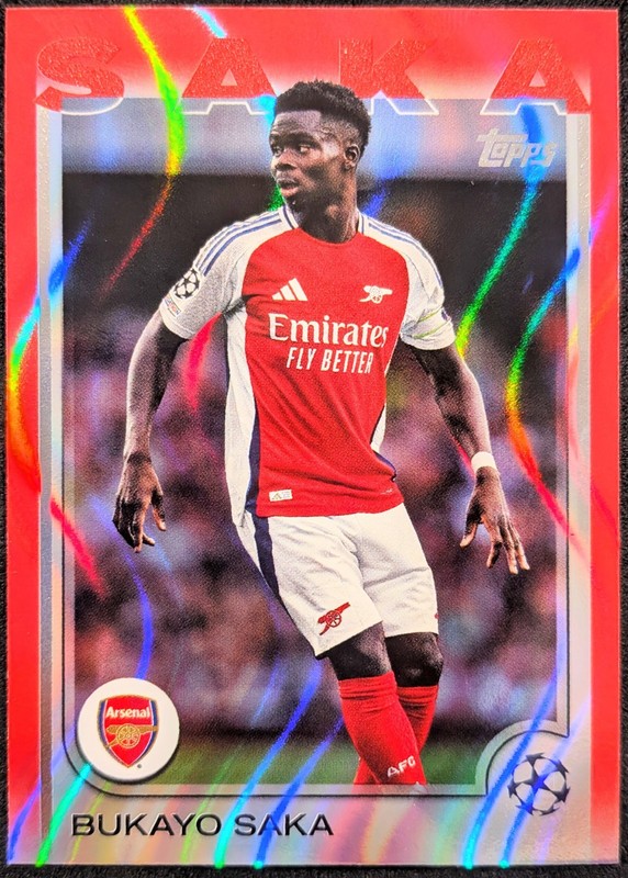 2024/25 Topps UCC Red Lava Flowfractor Bukayo Saka SSP Arsenal