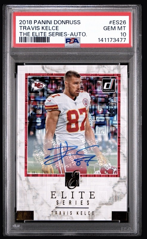 2018 Panini Donruss Travis Kelce ES-26 Elite Series Auto PSA 10  POP 1  /25