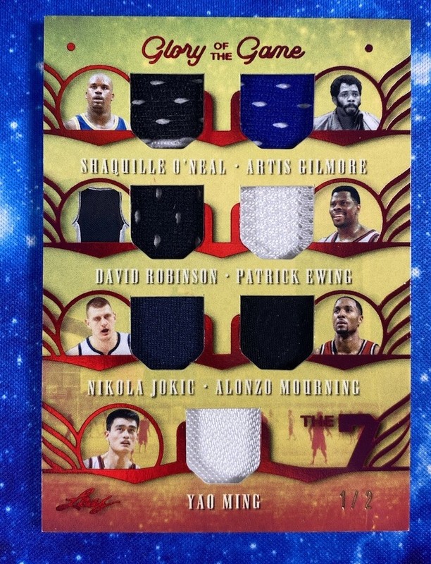 /2! Shaq O'Neal Yao Ming Nikola Jokic Ewing 2025 Leaf Glory The Game Jersey HOF!