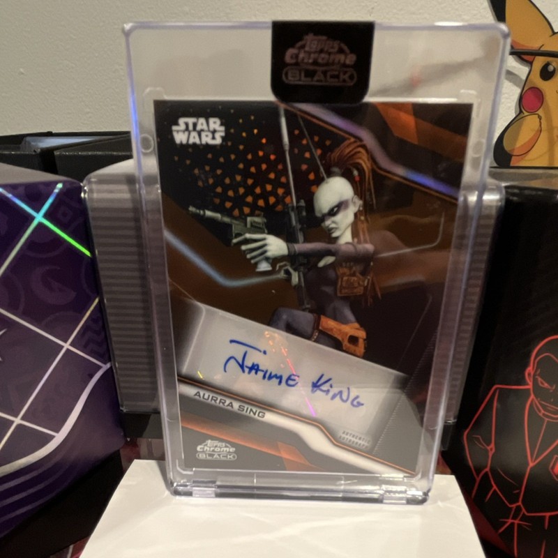 Topps Star Wars Chrome Black Aurra Sing Autograph Jaime King /25 Serial #A-JK