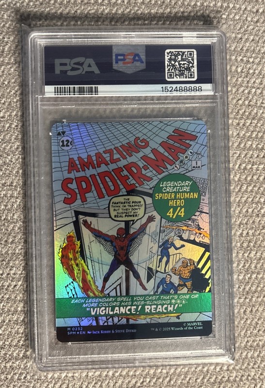 Magic The Gathering Spider-Man - Peter Parker/Amazing Spider-man 0232 Foil PSA 9 view 2