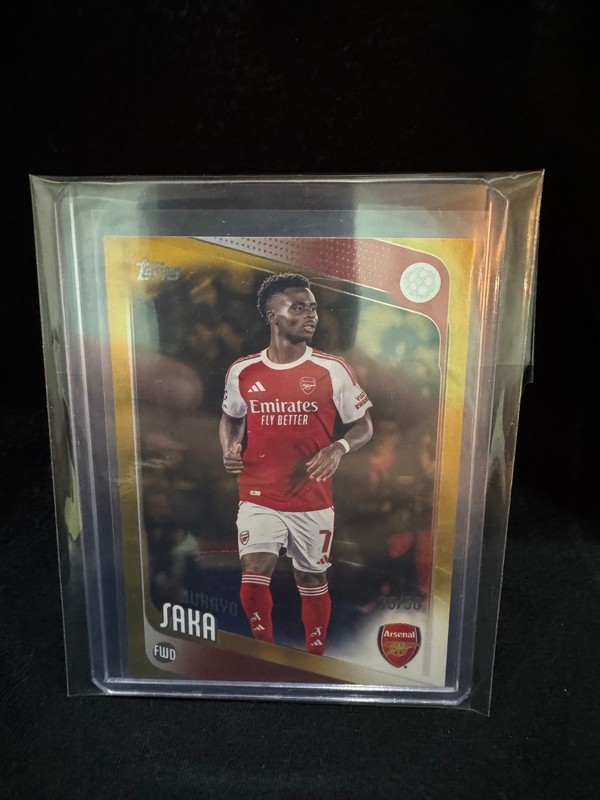 2025-26 Topps Soccer BUKAYO SAKA 30/50 Gold Raindrops SP Arsenal #12