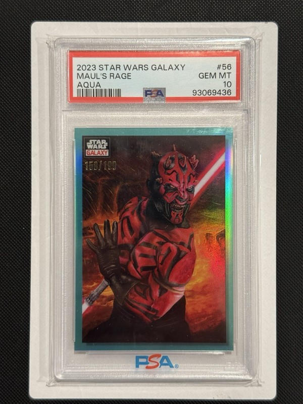 PSA 10 2023 Topps Star Wars Galaxy Darth Maul’s Rage Aqua /199 Refractor SP 
