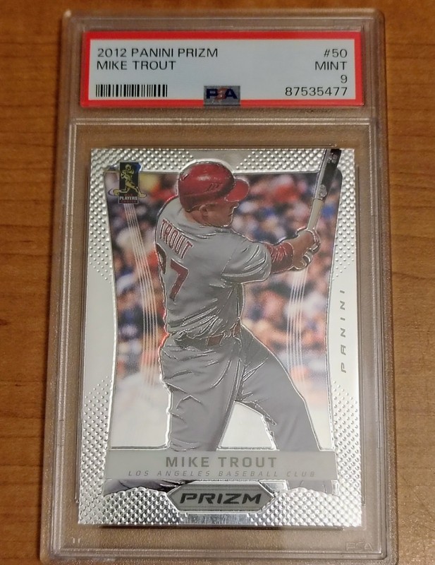 2012 Prizm Mike Trout #50 Los Angeles Angels PSA 9 MINT First year Prizm Rookie  view 2