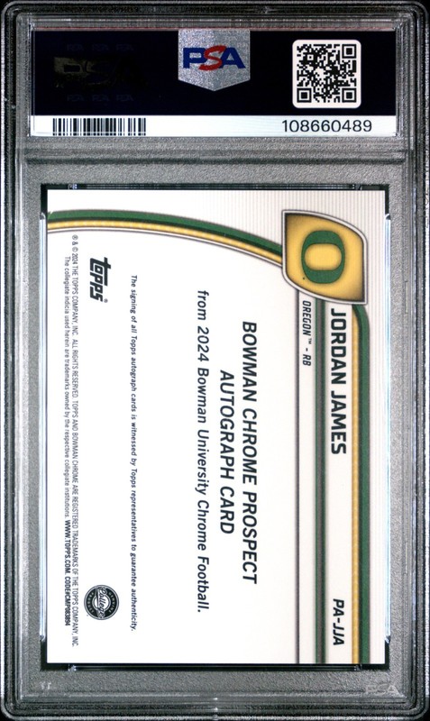 2024 Bowman U Chrome Jordan James Auto Gold /50 PSA 9! view 2