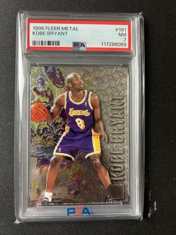 Fleer Metal 1996-97 FREE SHIPPING!!! RC Kobe Bryant #181 LA Lakers PSA 7