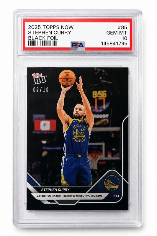 2025 Topps Now Stephen Curry Black Foil /10 #85 PSA 10 - POP 1