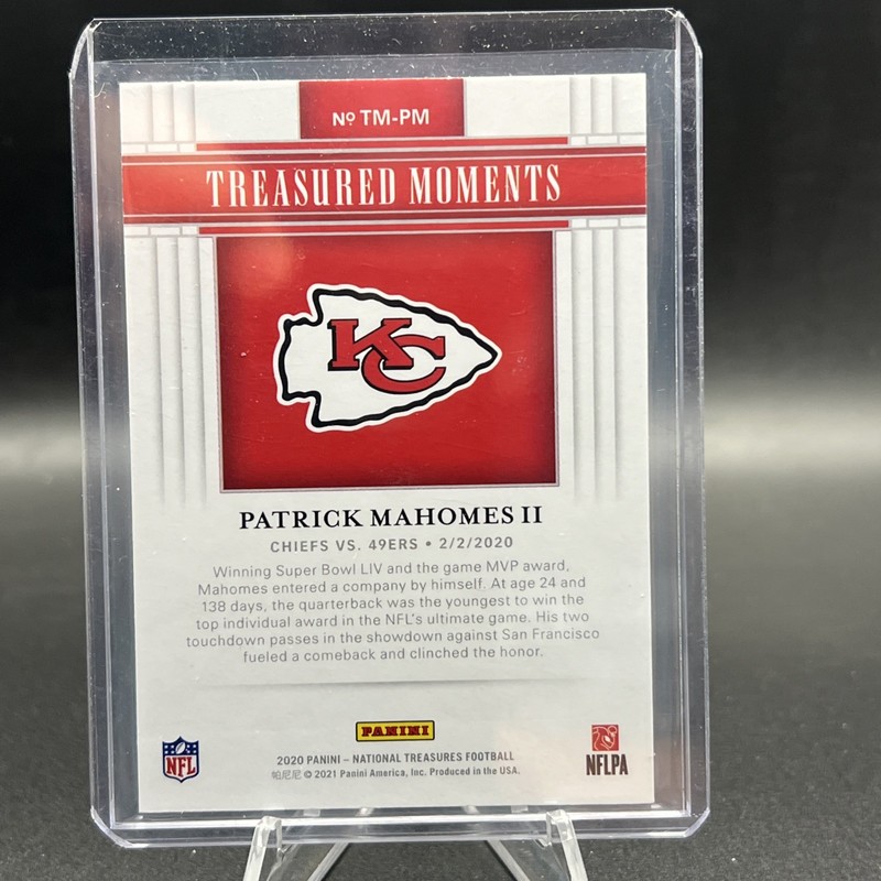 Patrick Mahomes 2020 Panini National Treasures - Treasured Moments Silver /99 SP view 2