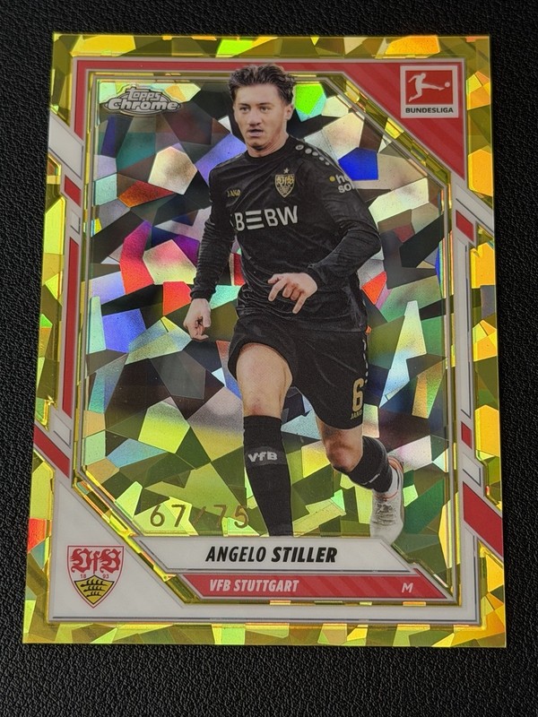 2025-26 Topps Chrome Sapphire Bundesliga Soccer Yellow Angelo Stiller #/75