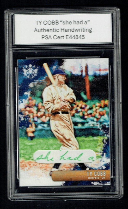 Ty Cobb HANDWRITTEN WORDS "she had a" from Letter Custom Card PSA Read DESC!