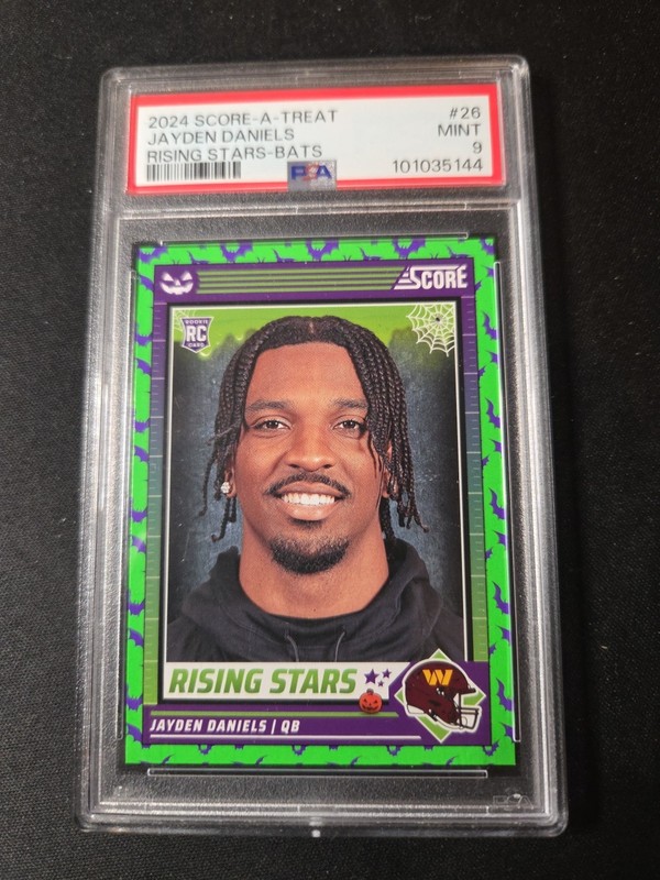 2024 Panini Score-A-Treat Jayden Daniels RC Rising Stars Bats PSA 9 #26