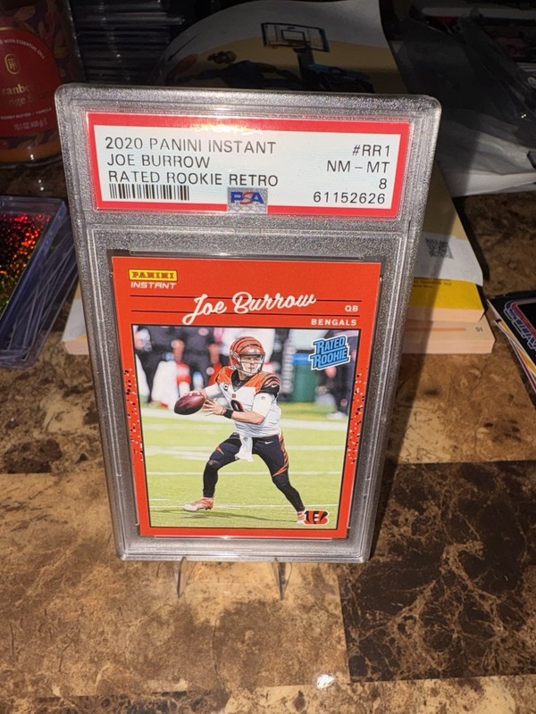 2020 Panini Instant #RR1 Joe Burrow Rated Rookie Retro PSA 8 RC