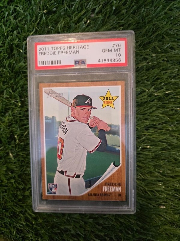 2011 Topps Heritage FREDDIE FREEMAN #76 RC PSA 10 Atlanta Braves Dodgers Rookie
