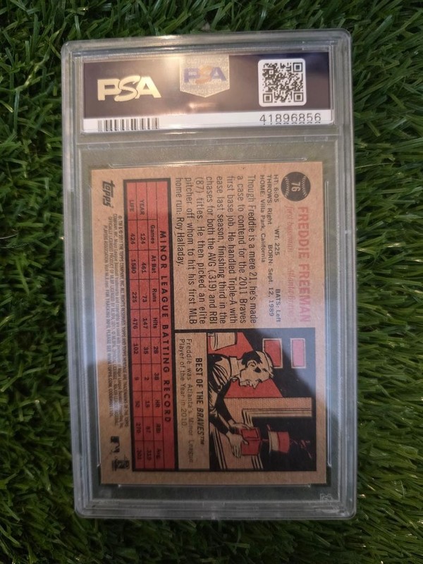 2011 Topps Heritage FREDDIE FREEMAN #76 RC PSA 10 Atlanta Braves Dodgers Rookie view 2