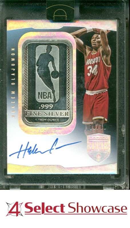2019 EMINENCE LOGOMAN SILVER BAR AUTOGRAPH #LA-HOW HAKEEM OLAJUWON HOF #/10