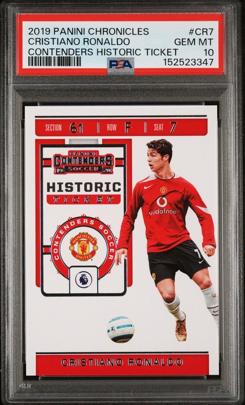 2019 Panini Chronicles Contenders Historic Ticket  Cristiano Ronaldo PSA 10
