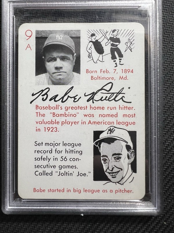 1945 Leister Autographs Game Joe DiMaggio / Babe Ruth PSA 7 #9A New York Yankees view 2