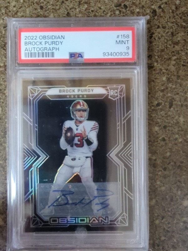 2022 Obsidian Brock Purdy RC Autograph 135/199 PSA 9