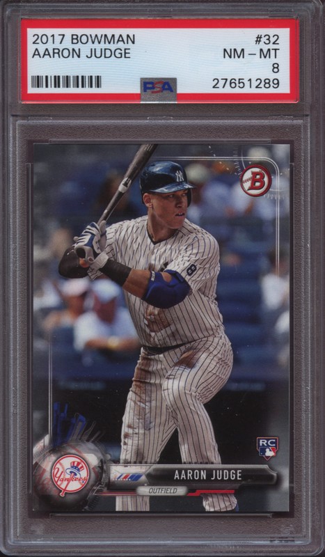 2017 Bowman 32 Aaron Judge PSA 8  NM Mint RC view 2