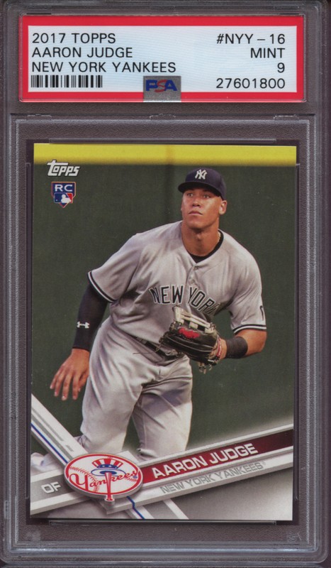 2017 Topps New York Yankees NYY-16 Aaron Judge PSA 9 Mint RC view 2