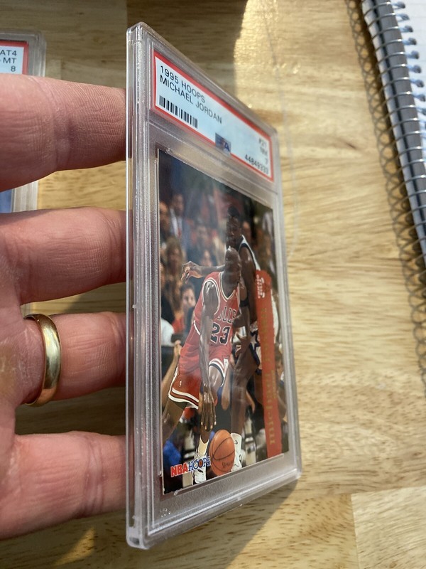 Michael Jordan PSA 7 Vintage Basketball Collector Card Hoops 1995 Chicago Bulls view 2