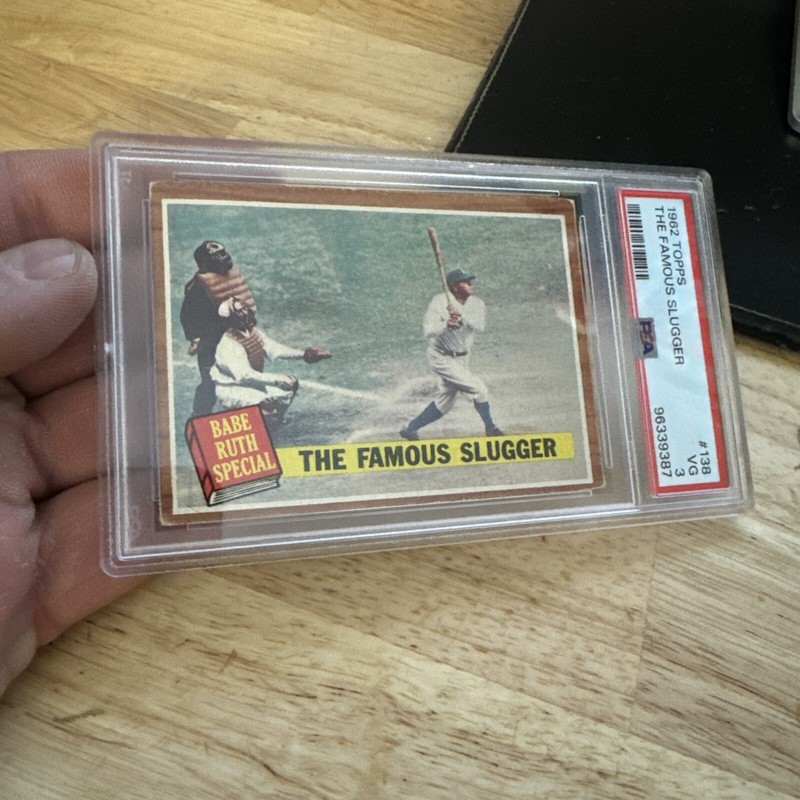 Babe Ruth Vintage Baseball Card Antique PSA 3 New York Yankee Topps Slugger 1962